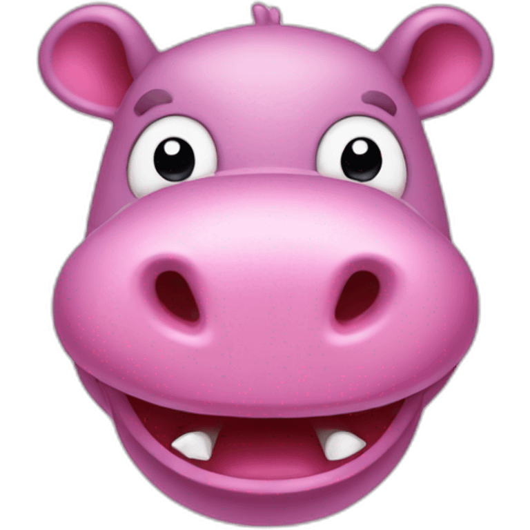 pink hippo surprised with head burstig emoji