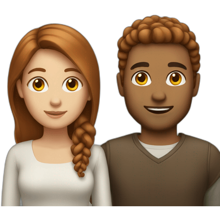 couple with chestnut hair emoji