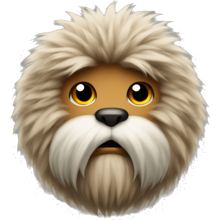 fluffy animal, beard, angry emoji