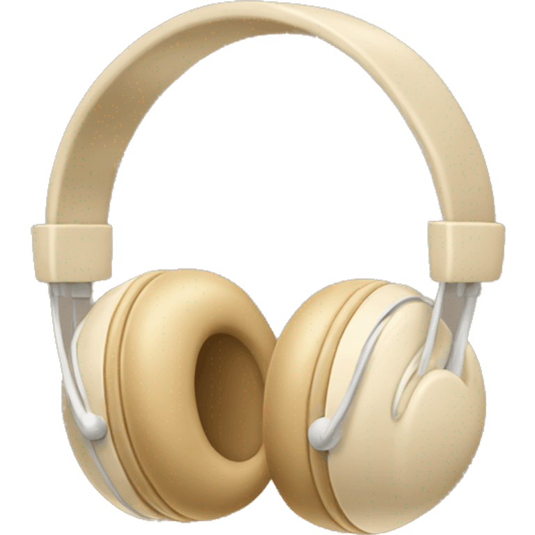 beige apple headphones with beige bows emoji