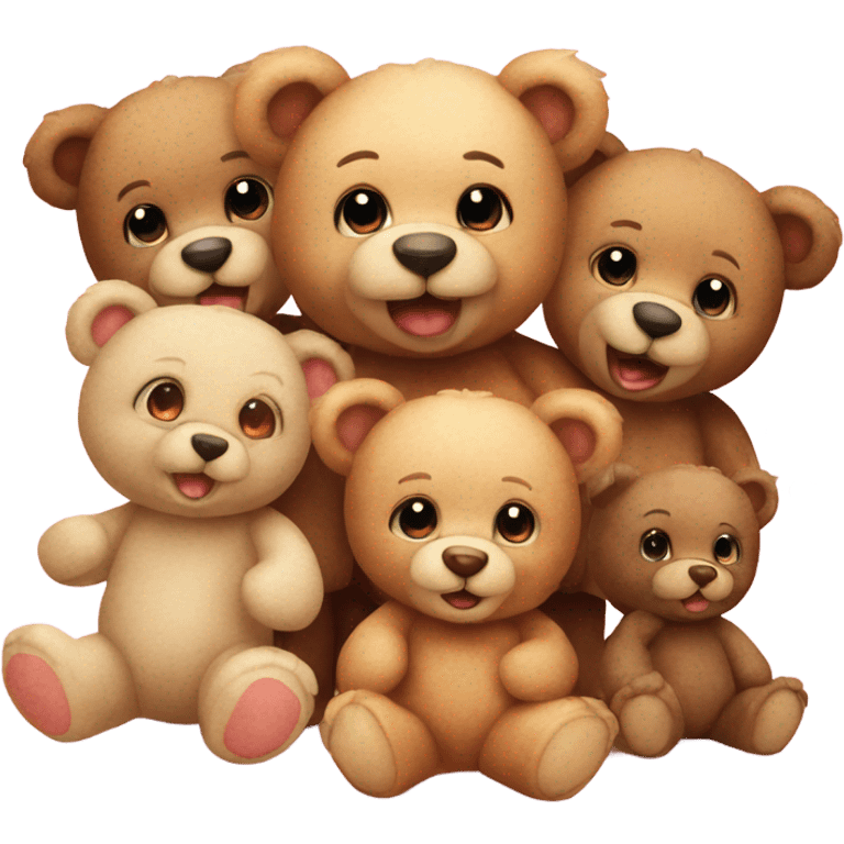 Cute teddy bears party photo emoji