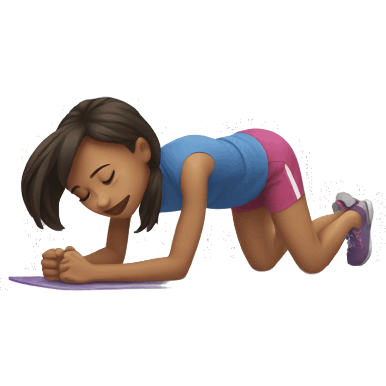 A girl doing plank  emoji