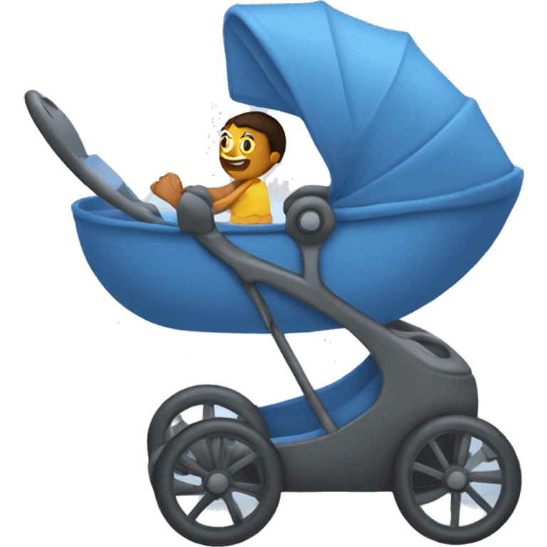 a dyno pushing a stroller emoji