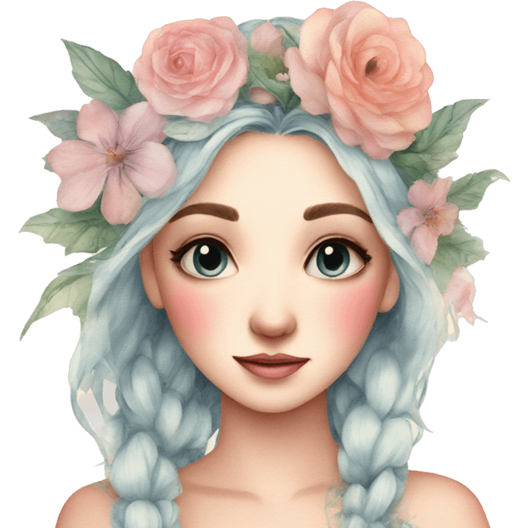 Watercolor fairy floral feminine  emoji