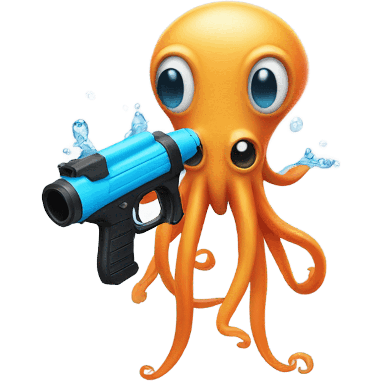 Squid holding watergun  emoji