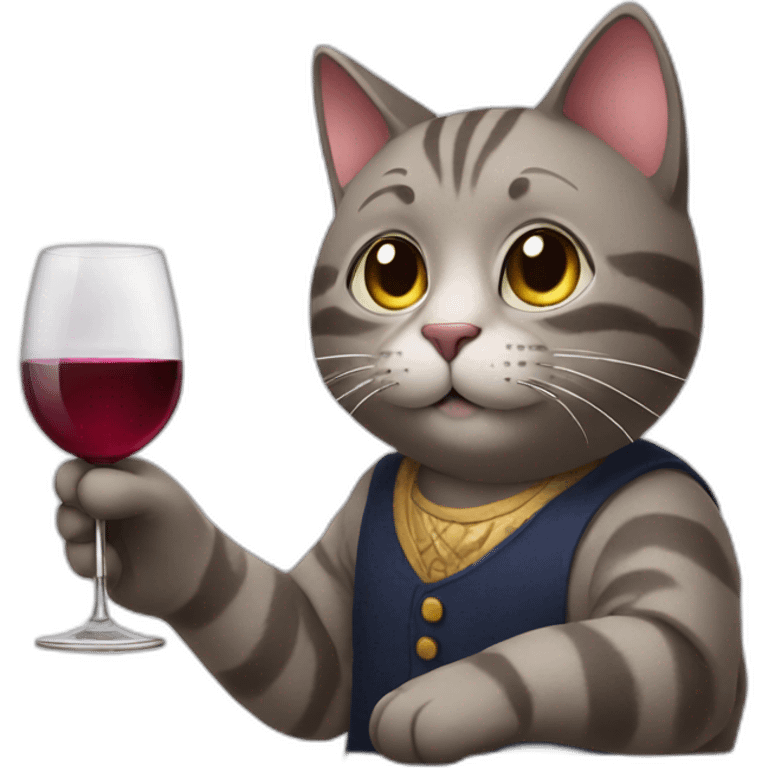 cat holding a glass of wine emoji