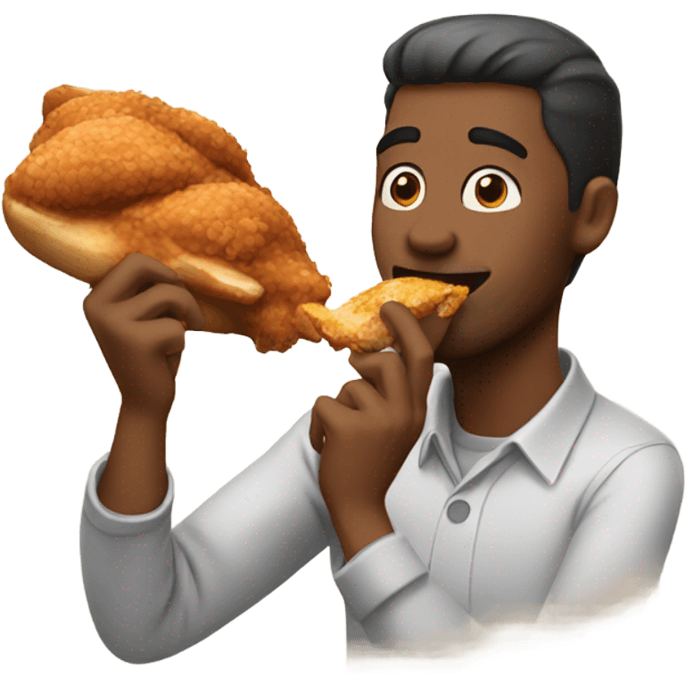 Man eating chicken  emoji