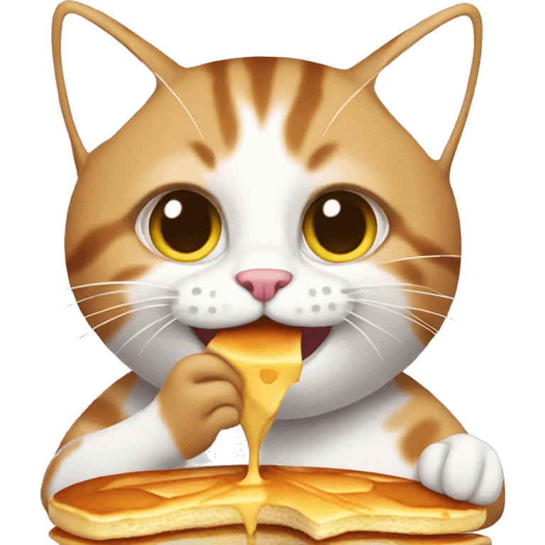 Cat eating pancake emoji