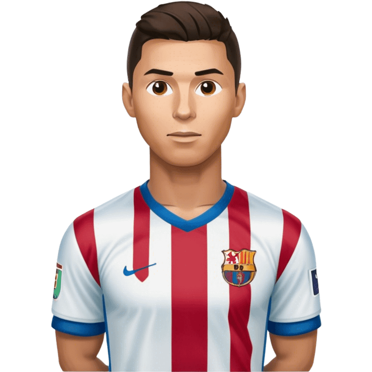 Cristiano Ronaldo with a Messi jersey emoji