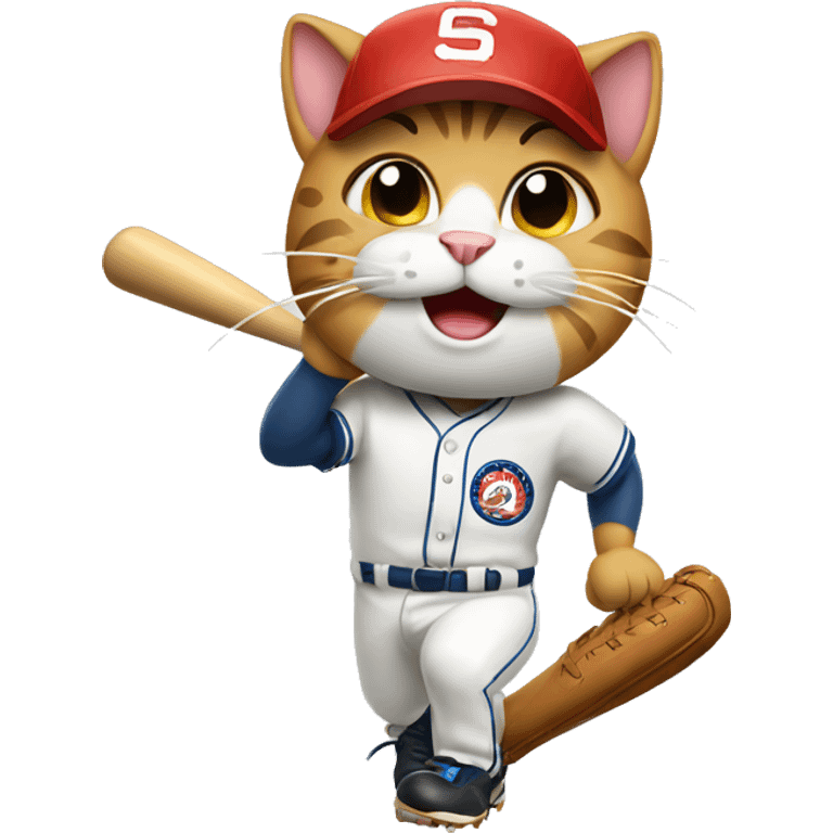 Cat playing baseball emoji