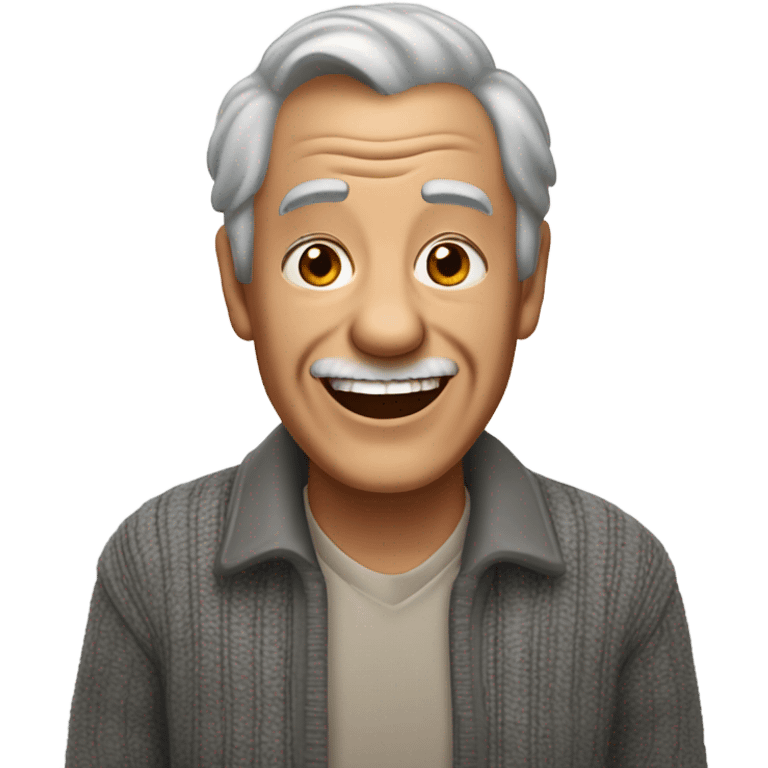 old man smiling indoors portrait emoji