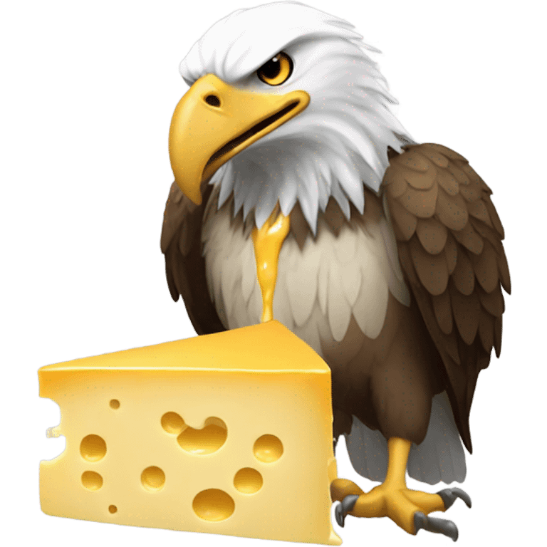 Eagle eating a body cheese emoji