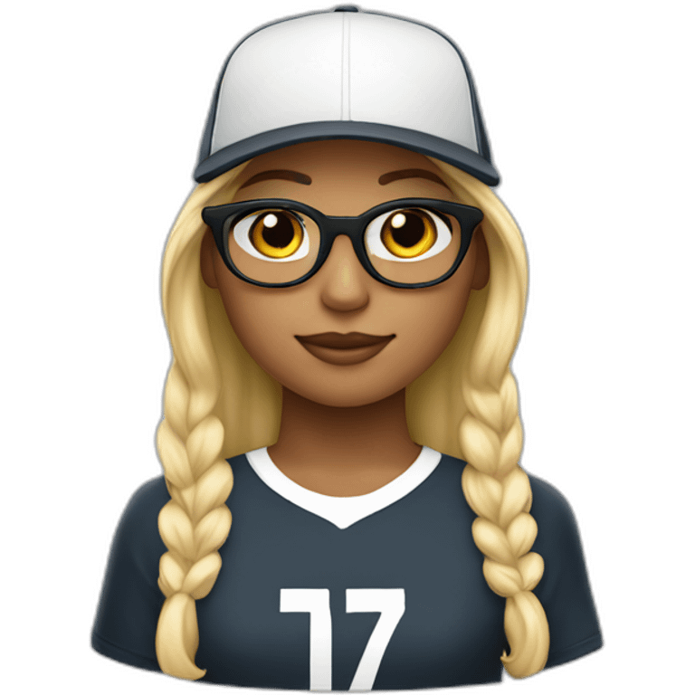 Emoji Girl with CR7 Cap with Blond hear short with Glases emoji