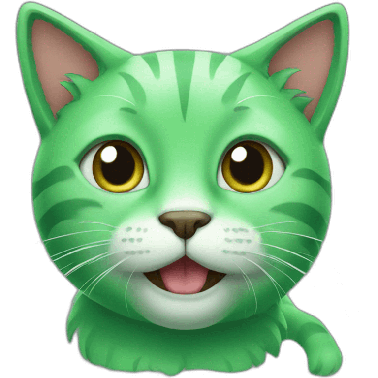 a green cat emoji