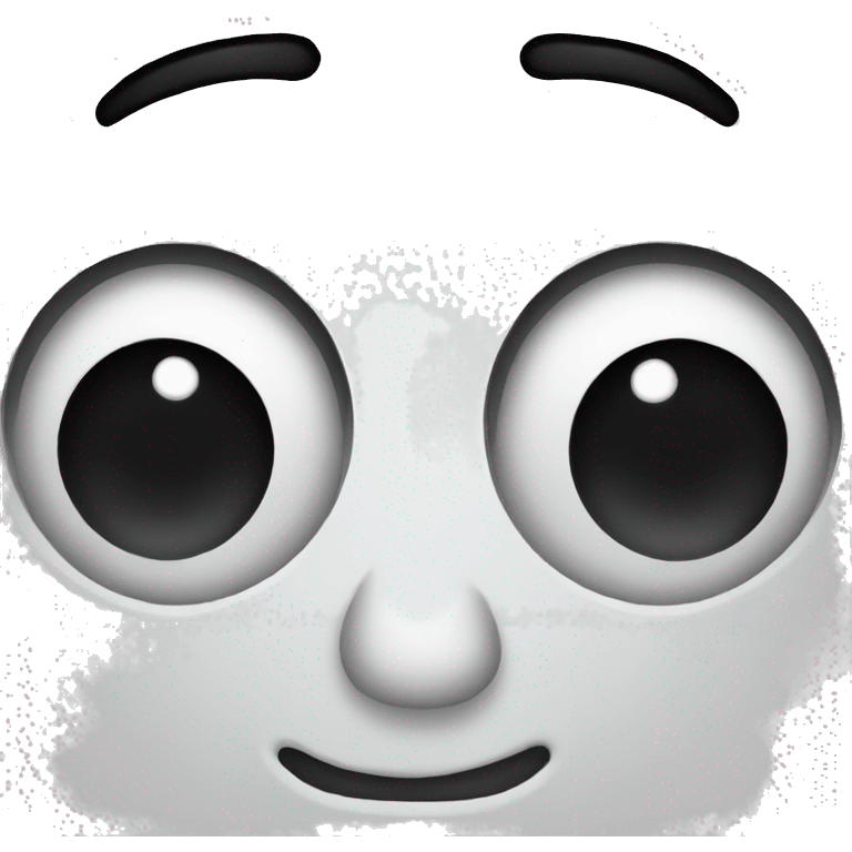 emoji with fully black eyes and white face emoji