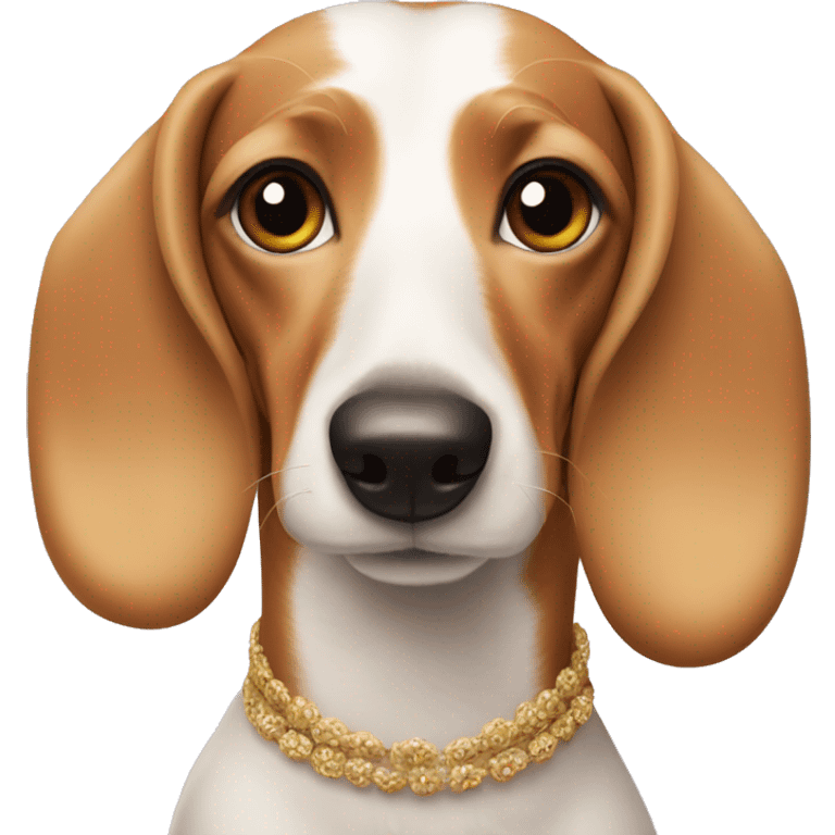 Fancy wiener dog emoji