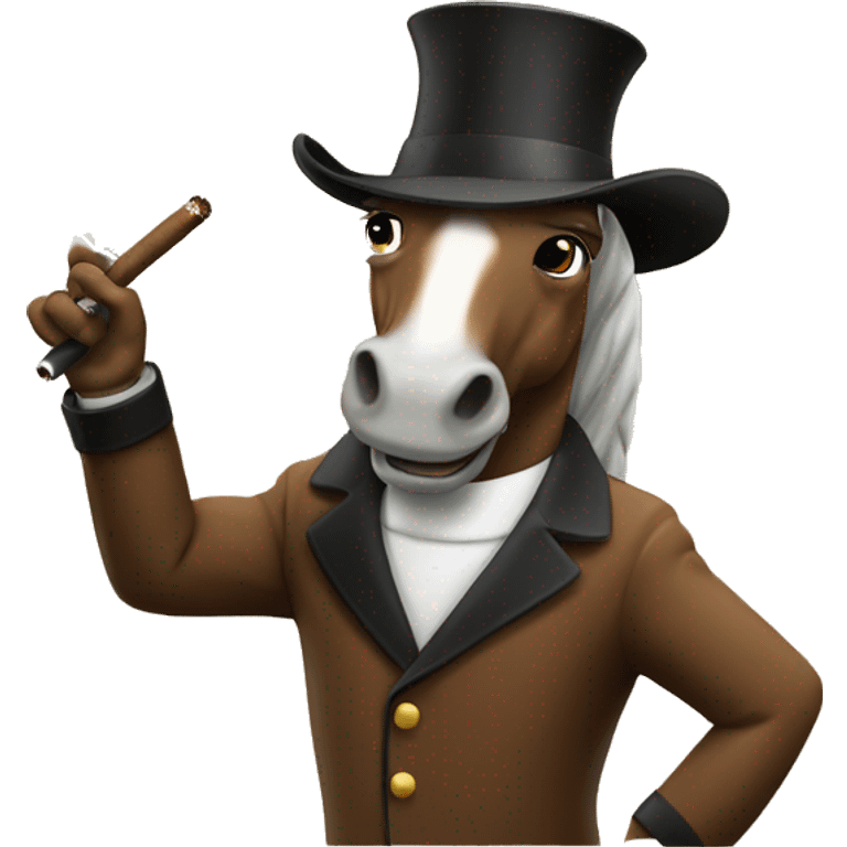 horse smoking a cigar emoji