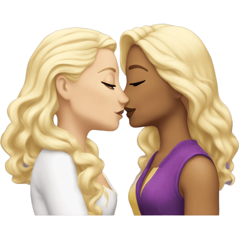 2 white blonde queens kiss  emoji