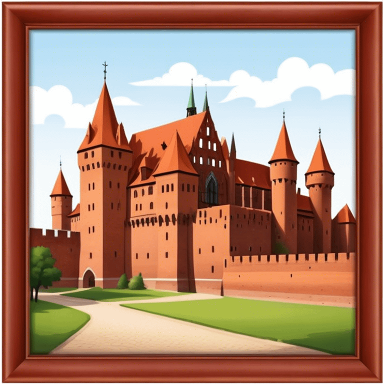 Malbork Castle Landmark Emoji – Featuring the red-brick fortress with its Gothic walls. emoji