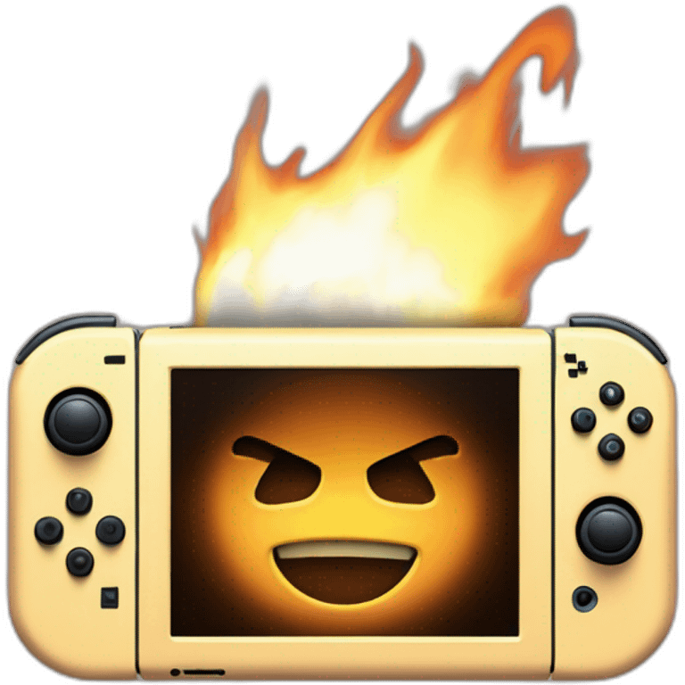 Nintendo Switch which burns emoji