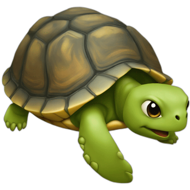 chat sur une tortue emoji