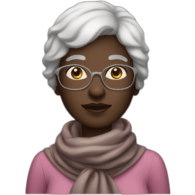 Beautiful darkskin old woman with scarf emoji