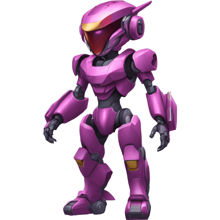 a Genesect-Raptor-Fakémon-Medabot-Mecha with a futuristic visor-helmet and wearing a techwear-suit Full Body emoji