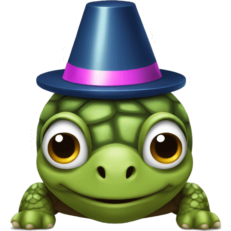 Turtle with a party hat on its head emoji