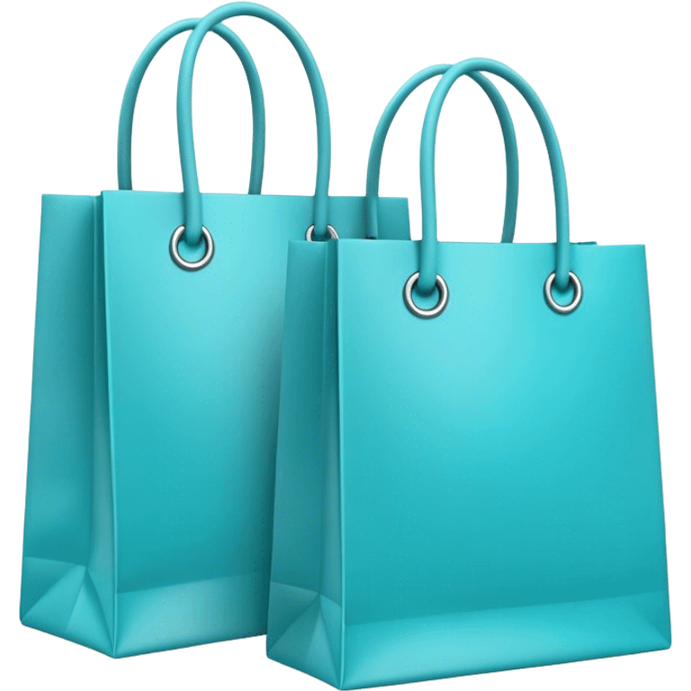 Two Turquoise colors shopping bags emoji