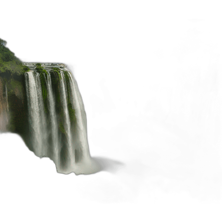 Iguazú Falls with rainbow emoji