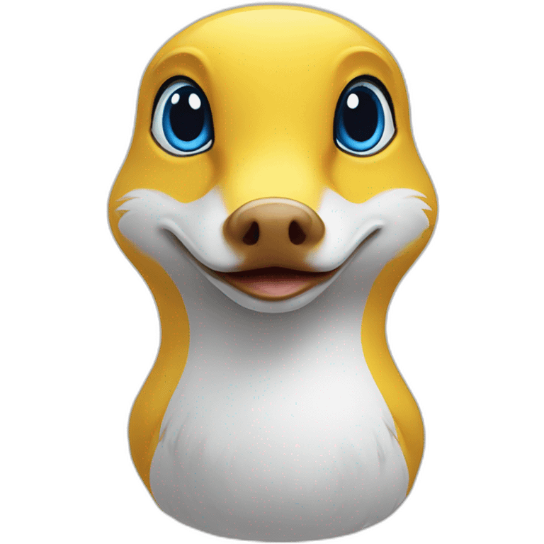 duck-yellow fox with blue eyes emoji