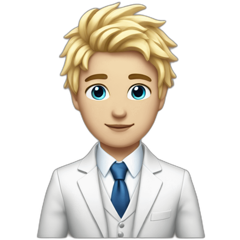 Posh-boy-with-white-suit-and-blue-eyes-and-rainbow-unicorn-hair emoji