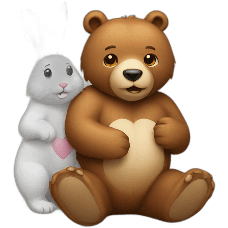 Bear with rabbit  emoji