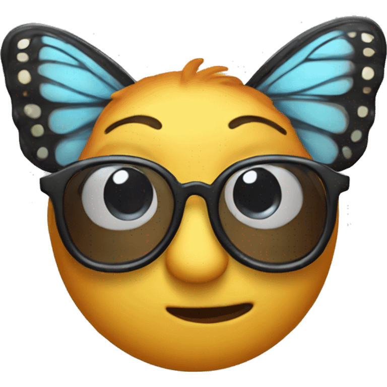 butterfly wearing glasses emoji