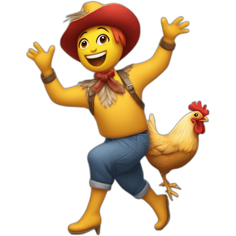 Laddy gagga dancing on a chicken emoji