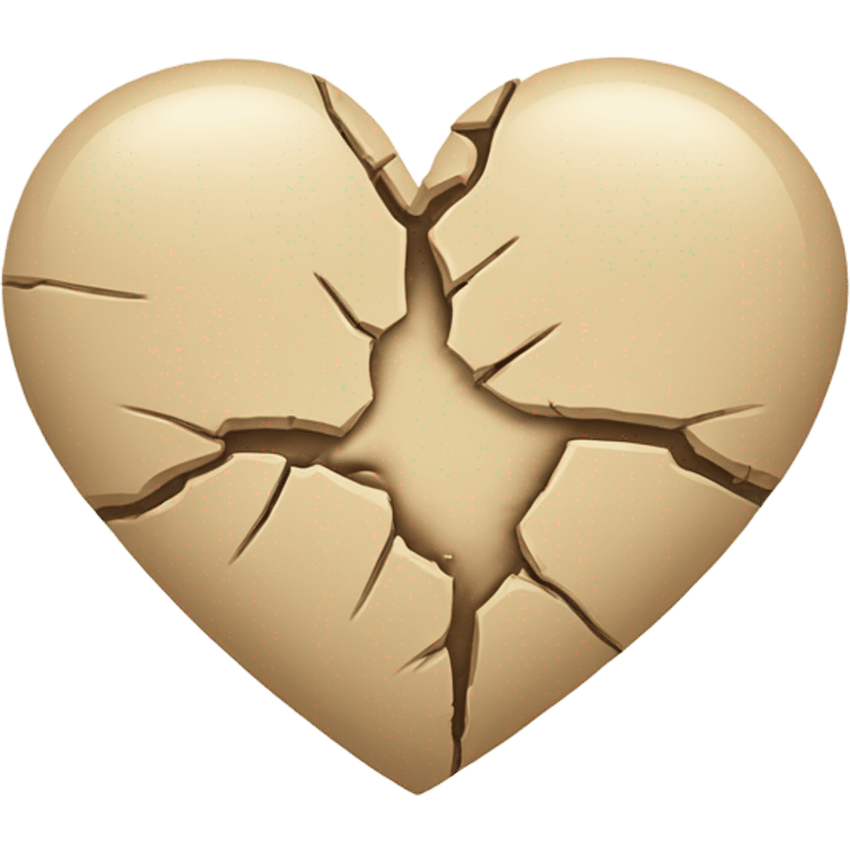 Broken beige heart emoji