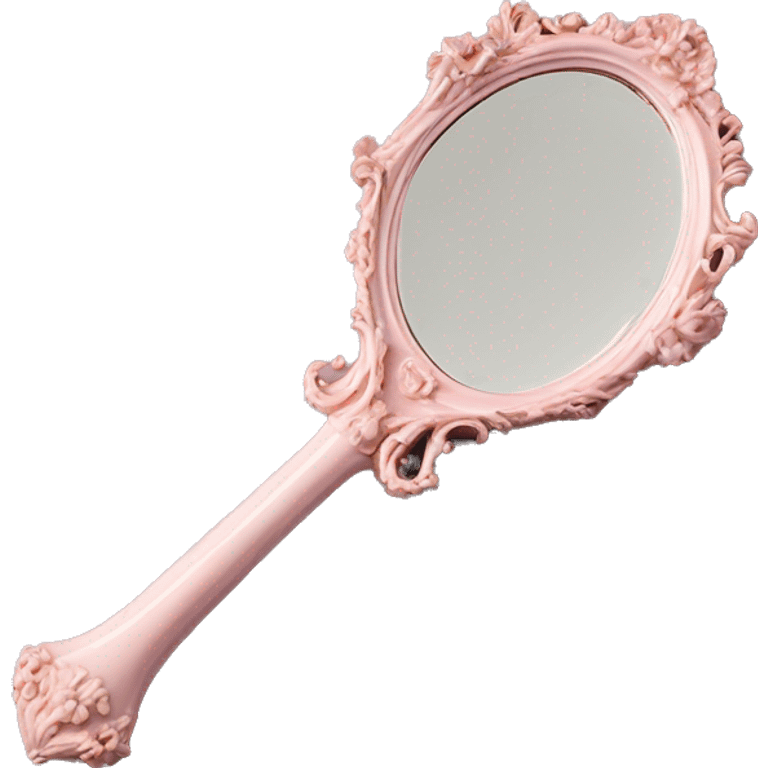 vintage rococo light pink hand mirror emoji