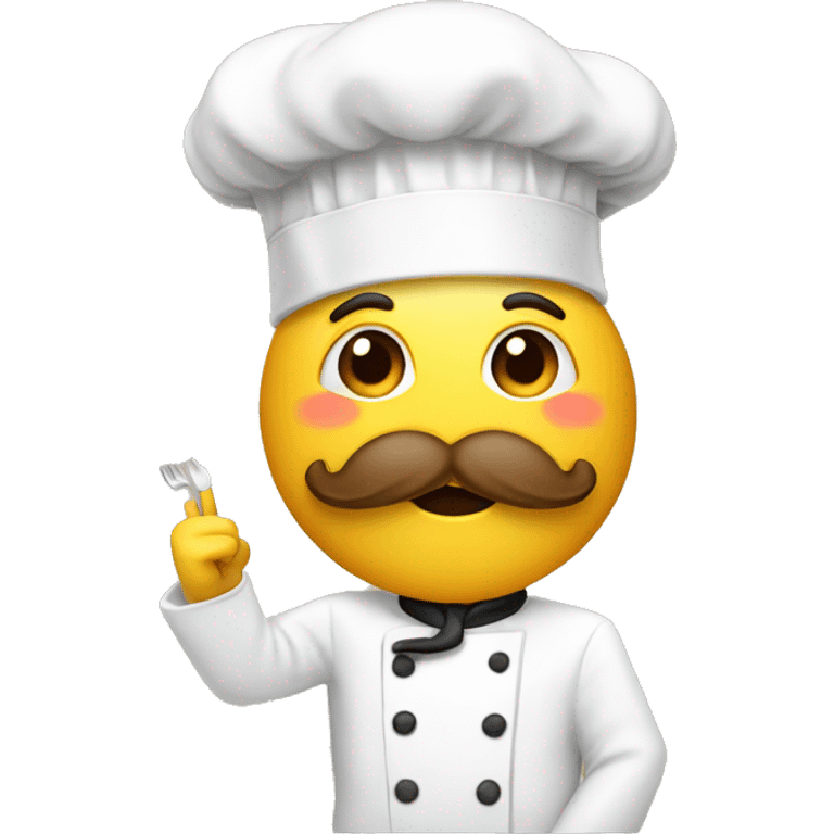 chef emoji with a hat and a mustache kissing fingers emoji