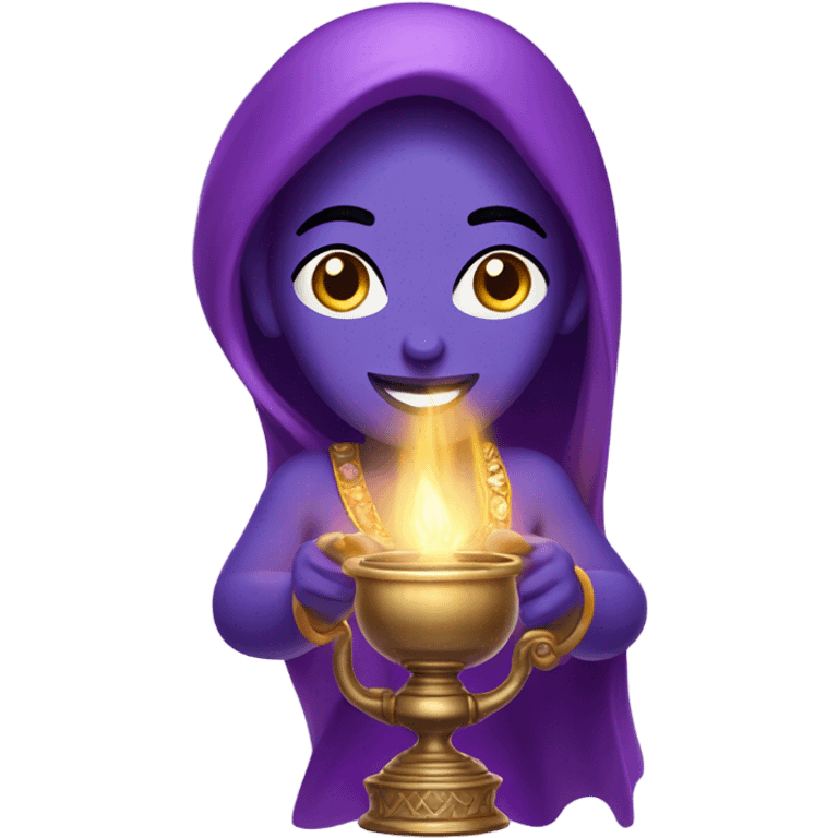 purple female genie coming out of the lamp emoji