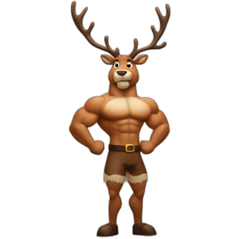 Reindeer muscular showing off biceps arms crossed masculine fierce torso emoji