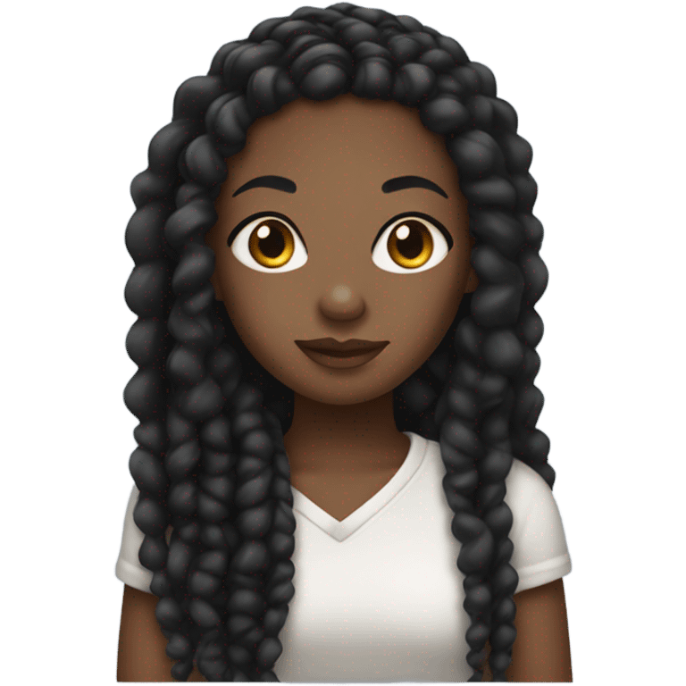 black girl with black braids and curls  emoji