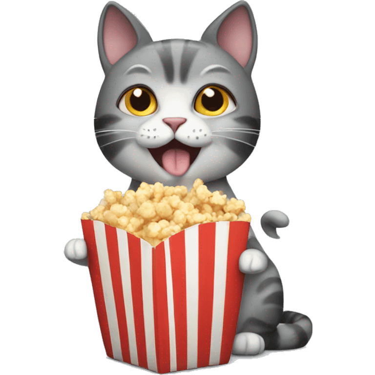 Cat holding popcorn  emoji