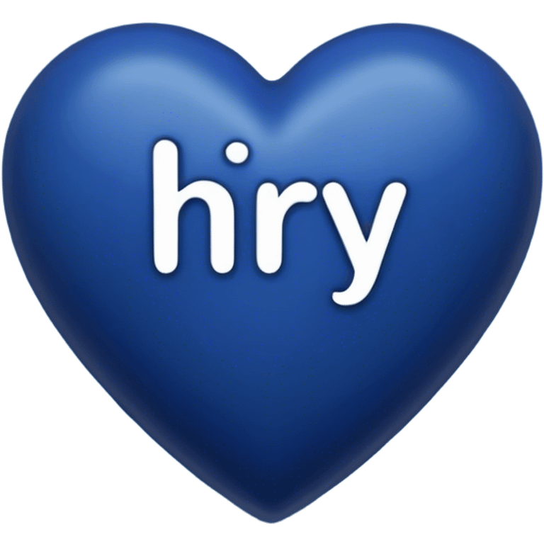 Dark blue heart with the words Hi Ry in the middle  emoji