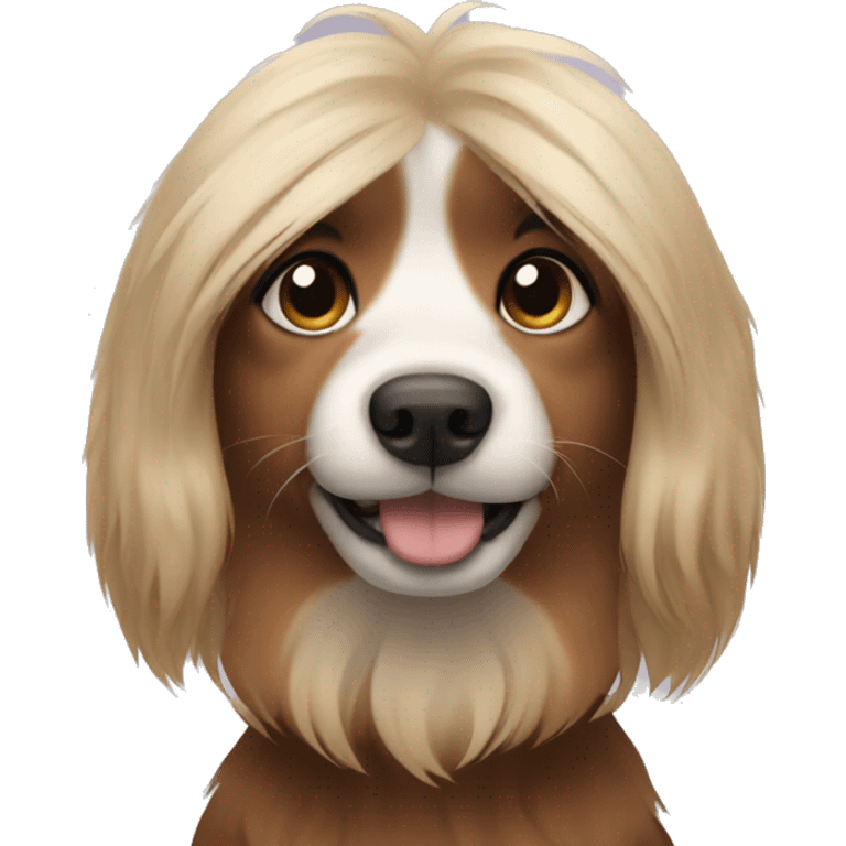 Dog with hair emoji