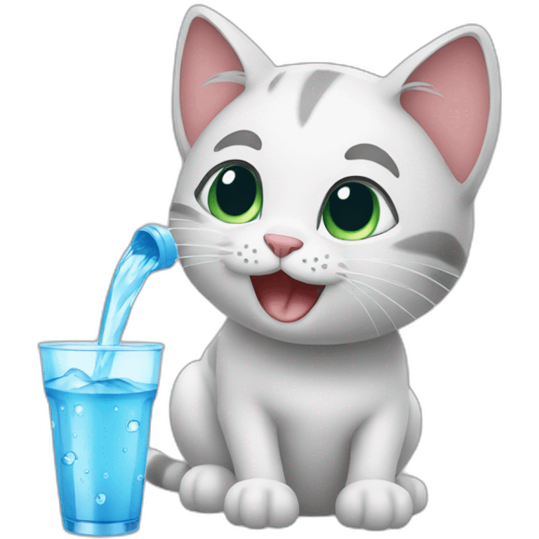 cat drink water emoji