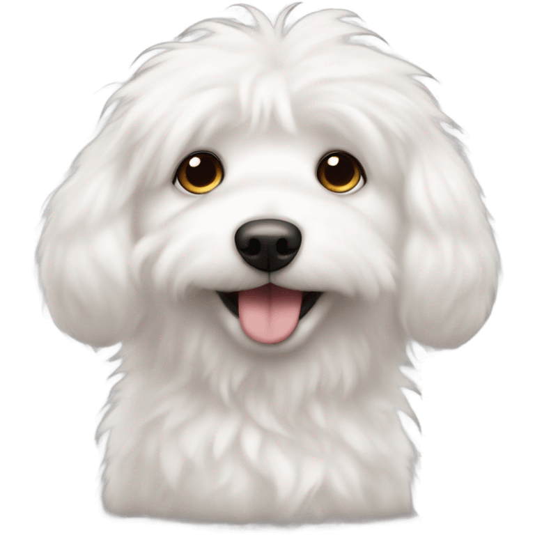 white fluffy dog meatball nose face angel emoji