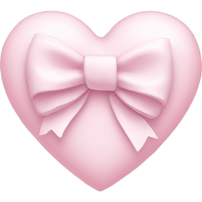 Pastel pink heart with white bow emoji