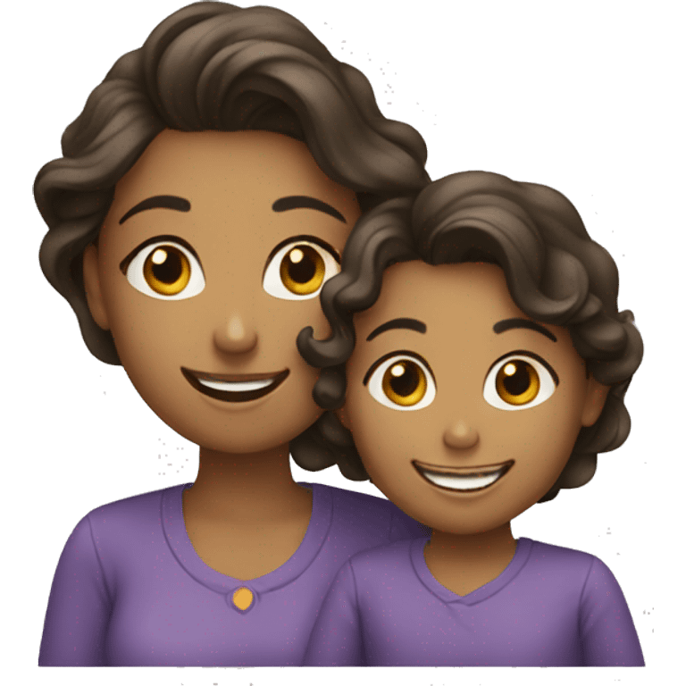 mother and daughter smiling emoji