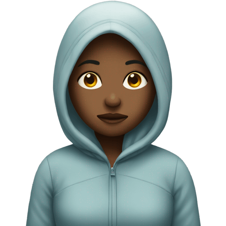 A girl with a cold emoji