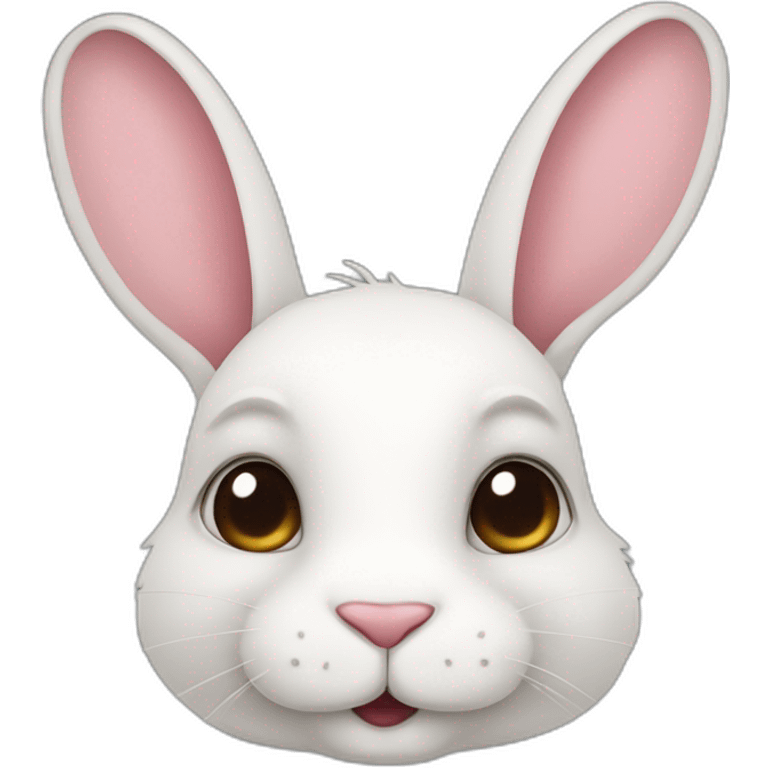 Rabbit portrait with heart shaped eyes emoji